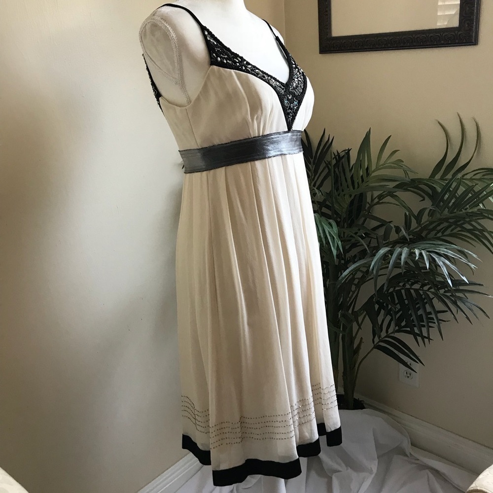 Sue Wong Nocturne Cream Silk Beaded Dress 6* - Picture 5 of 8